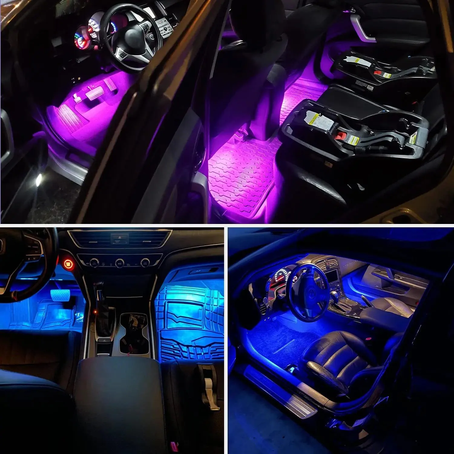 48Leds RGB Interior Light Strip APP Remote Dual Control 4PCS