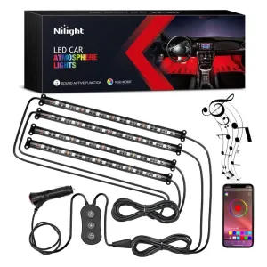 48Leds RGB Interior Light Strip APP Remote Dual Control 4PCS