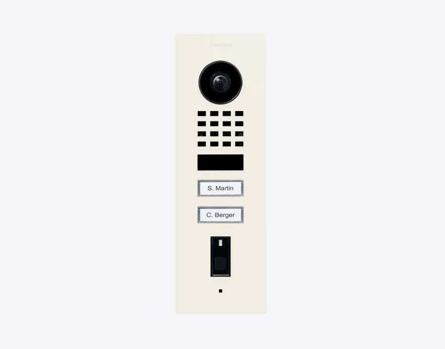 DoorBird IP Intercom Video Door Station D1102FV, Flush Mount 2 Button, Stainless Steel Metallic Finish