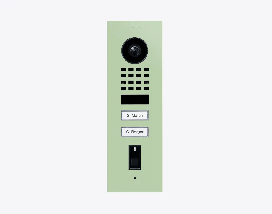 DoorBird IP Intercom Video Door Station D1102FV, Flush Mount 2 Button, Stainless Steel Metallic Finish