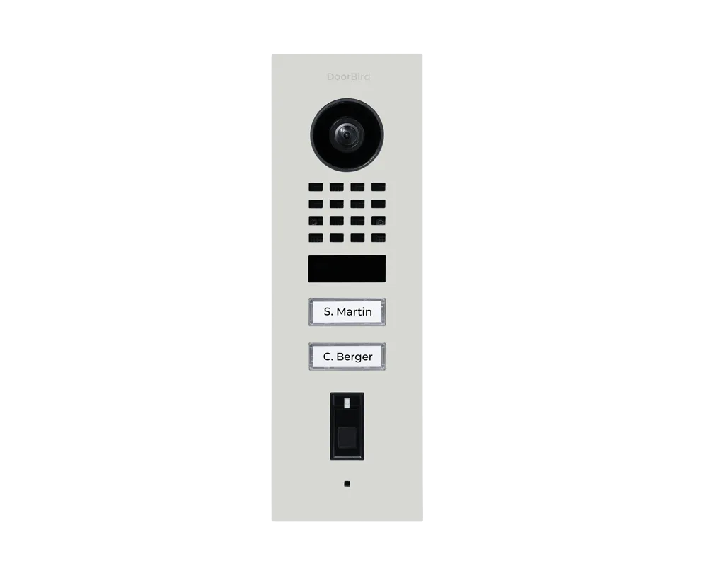 DoorBird IP Intercom Video Door Station D1102FV, Flush Mount 2 Button, Stainless Steel Metallic Finish