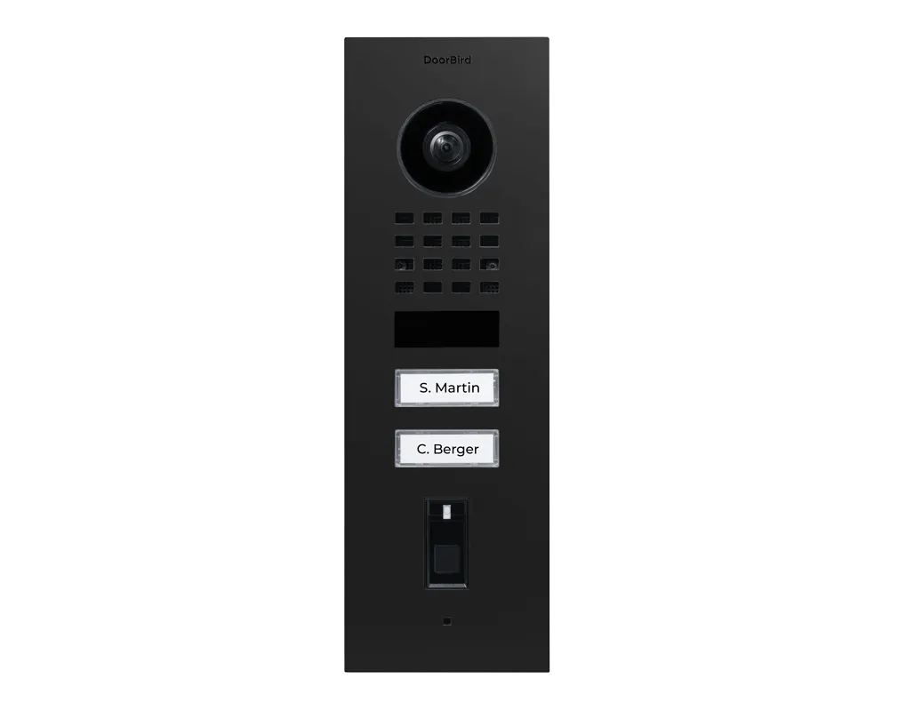 DoorBird IP Intercom Video Door Station D1102FV, Flush Mount 2 Button, Stainless Steel Metallic Finish