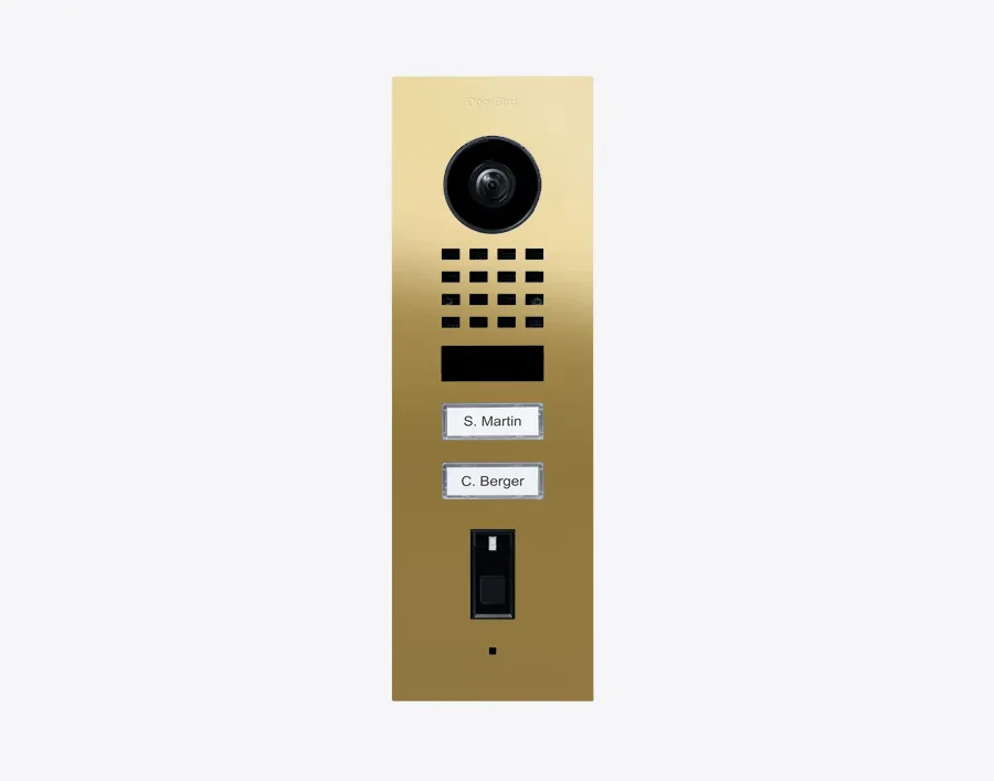 DoorBird IP Intercom Video Door Station D1102FV, Flush Mount 2 Button, Stainless Steel Metallic Finish