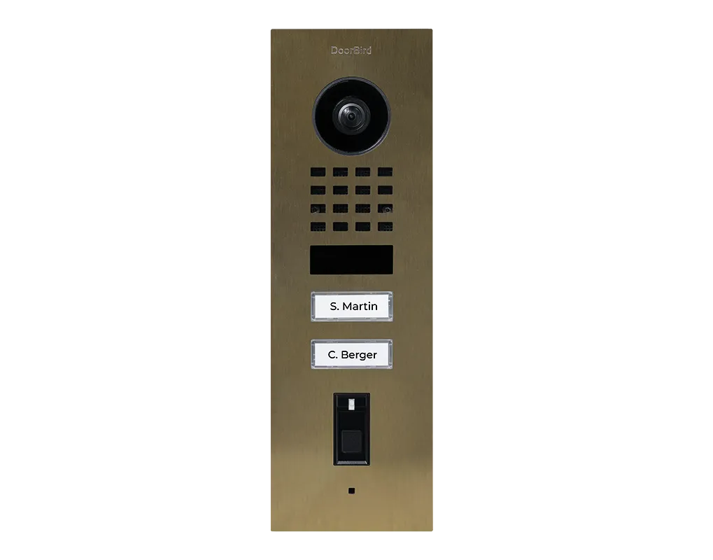DoorBird IP Intercom Video Door Station D1102FV, Flush Mount 2 Button, Stainless Steel Metallic Finish