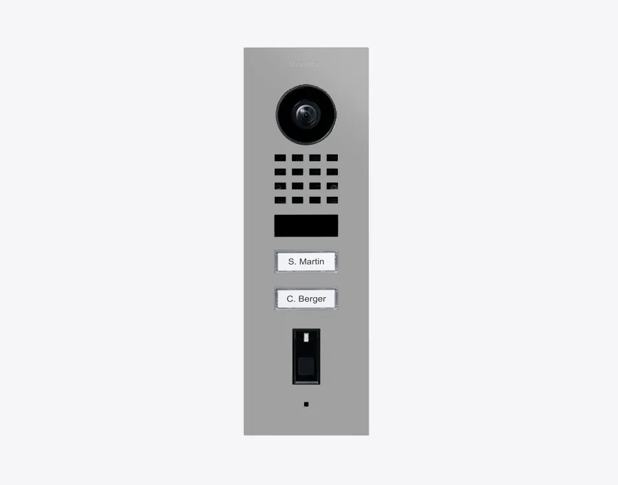 DoorBird IP Intercom Video Door Station D1102FV, Flush Mount 2 Button, Stainless Steel Metallic Finish