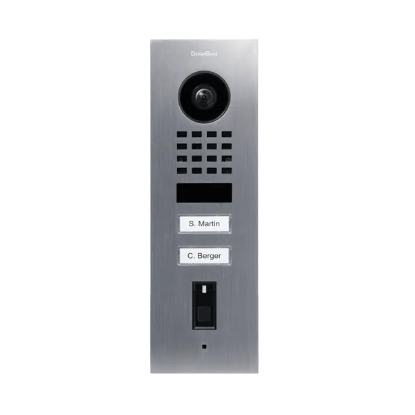 DoorBird IP Intercom Video Door Station D1102FV, Flush Mount 2 Button, Stainless Steel Metallic Finish