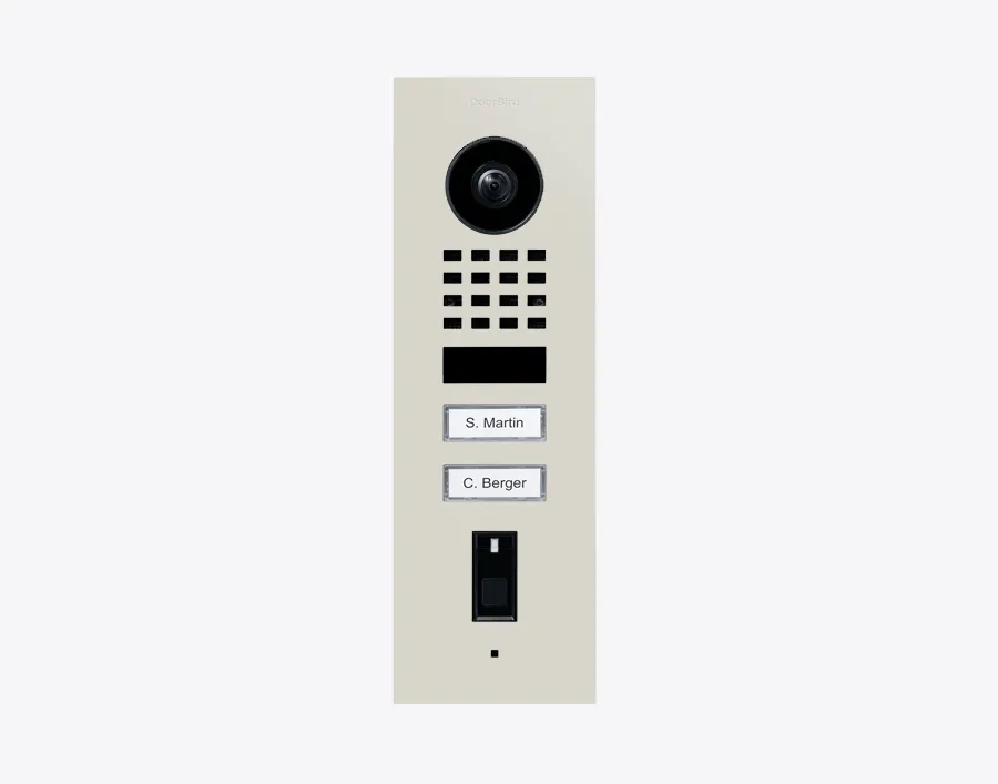 DoorBird IP Intercom Video Door Station D1102FV, Flush Mount 2 Button, Stainless Steel Metallic Finish
