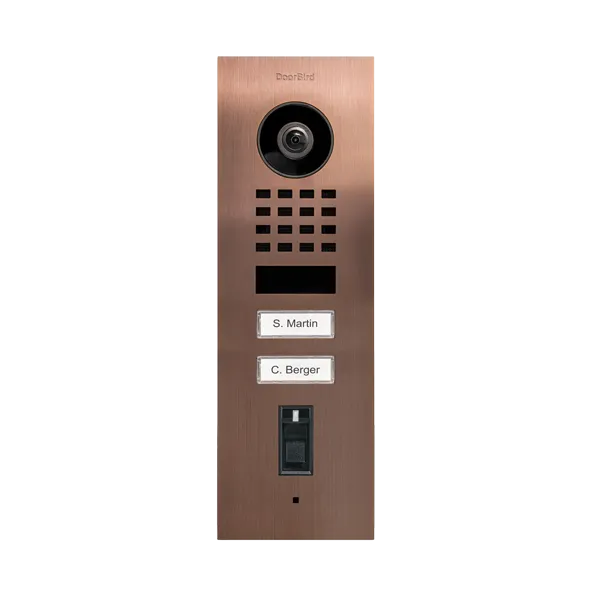 DoorBird IP Intercom Video Door Station D1102FV, Flush Mount 2 Button, Stainless Steel Metallic Finish