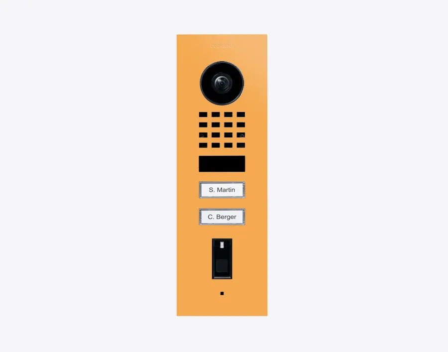 DoorBird IP Intercom Video Door Station D1102FV, Flush Mount 2 Button, Stainless Steel Metallic Finish