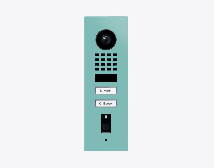DoorBird IP Intercom Video Door Station D1102FV, Flush Mount 2 Button, Stainless Steel Metallic Finish