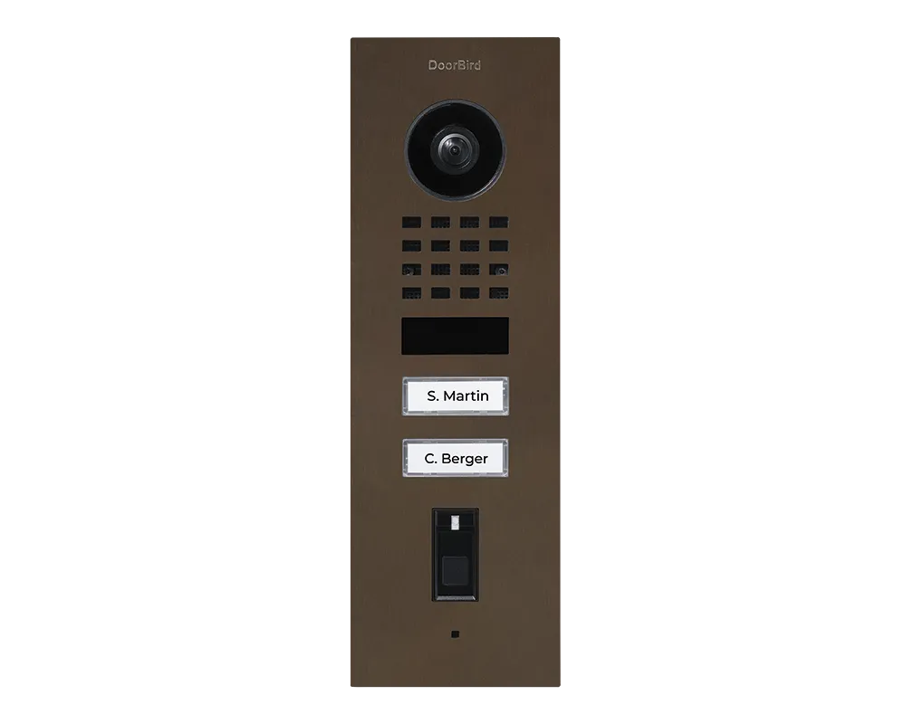 DoorBird IP Intercom Video Door Station D1102FV, Flush Mount 2 Button, Stainless Steel Metallic Finish