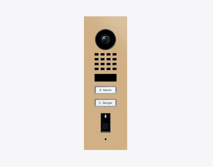 DoorBird IP Intercom Video Door Station D1102FV, Flush Mount 2 Button, Stainless Steel Metallic Finish