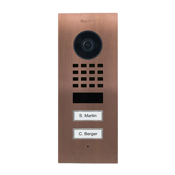 DoorBird IP Intercom Video Door Station D1102V, Flush Mount 2 Button, Stainless Steel Metallic Finish