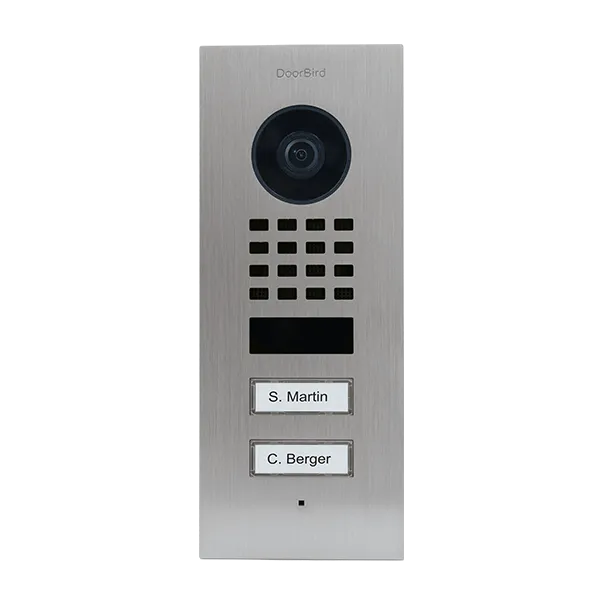 DoorBird IP Intercom Video Door Station D1102V, Flush Mount 2 Button, Stainless Steel Metallic Finish