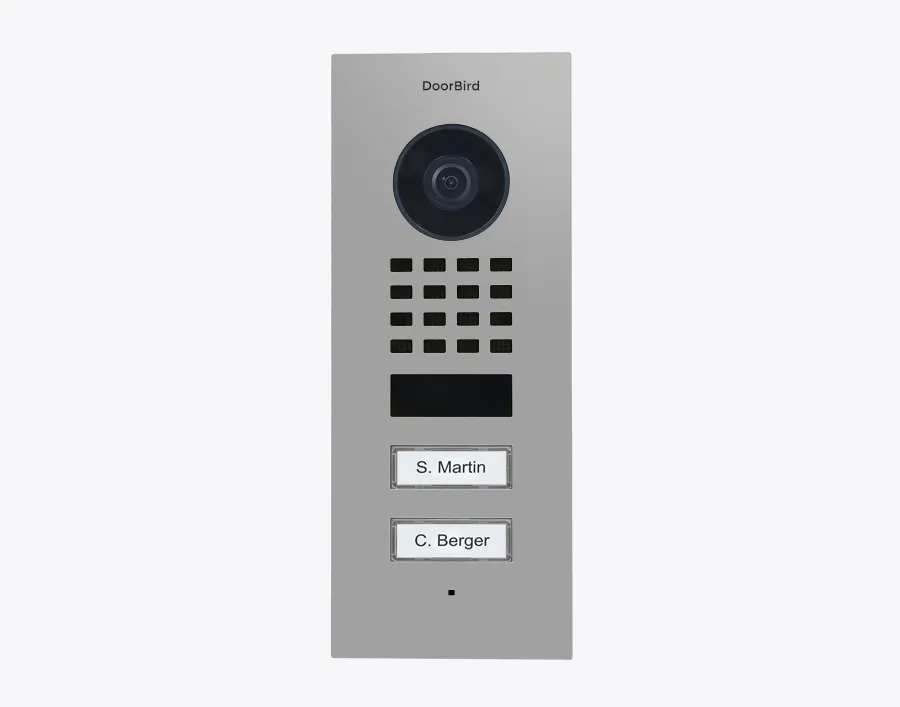 DoorBird IP Intercom Video Door Station D1102V, Flush Mount 2 Button, Stainless Steel Metallic Finish