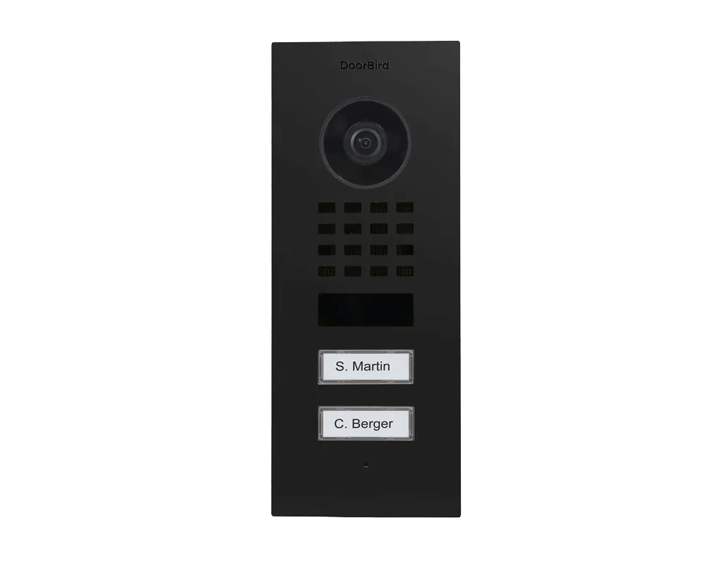 DoorBird IP Intercom Video Door Station D1102V, Flush Mount 2 Button, Stainless Steel Metallic Finish