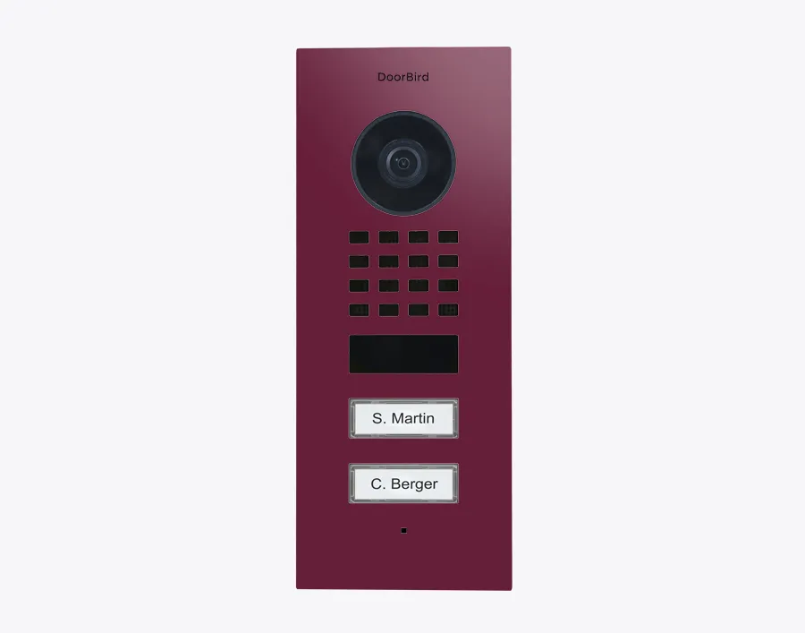 DoorBird IP Intercom Video Door Station D1102V, Flush Mount 2 Button, Stainless Steel Metallic Finish
