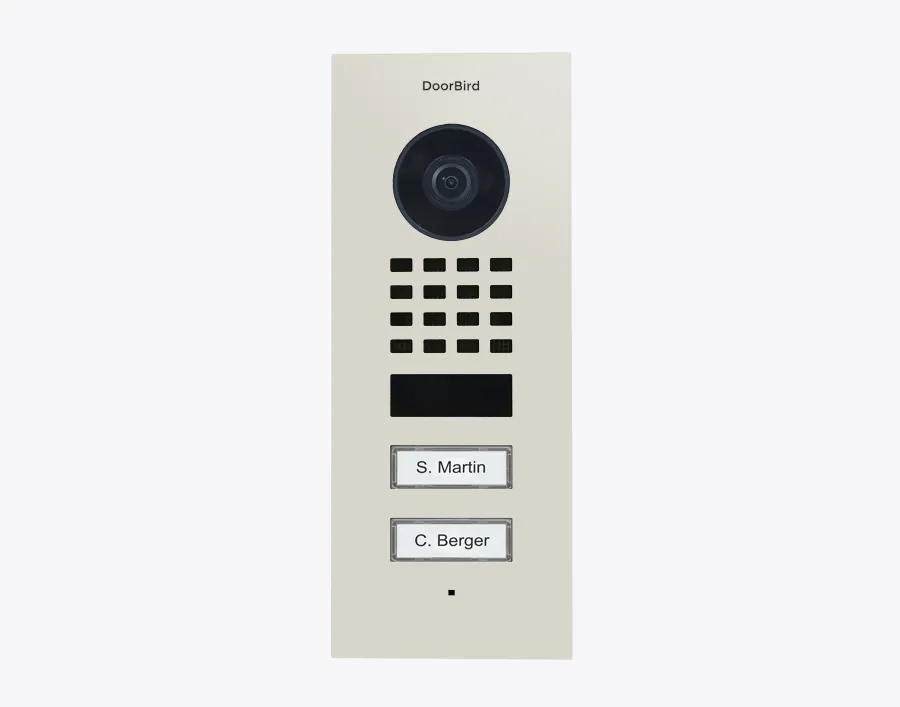 DoorBird IP Intercom Video Door Station D1102V, Flush Mount 2 Button, Stainless Steel Metallic Finish