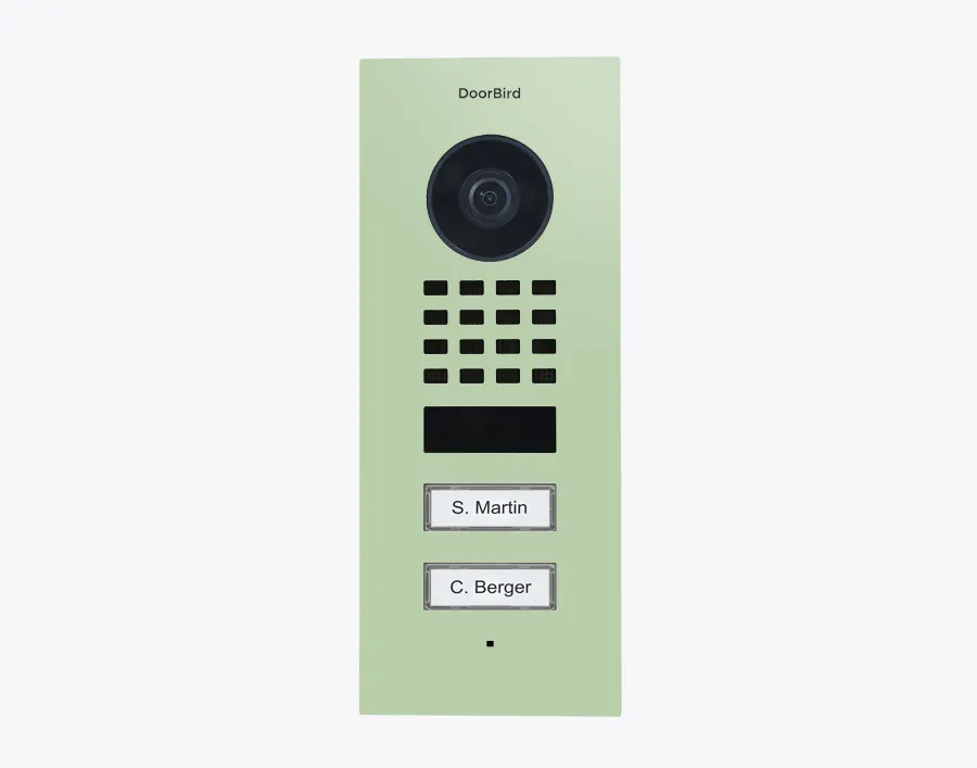 DoorBird IP Intercom Video Door Station D1102V, Flush Mount 2 Button, Stainless Steel Metallic Finish