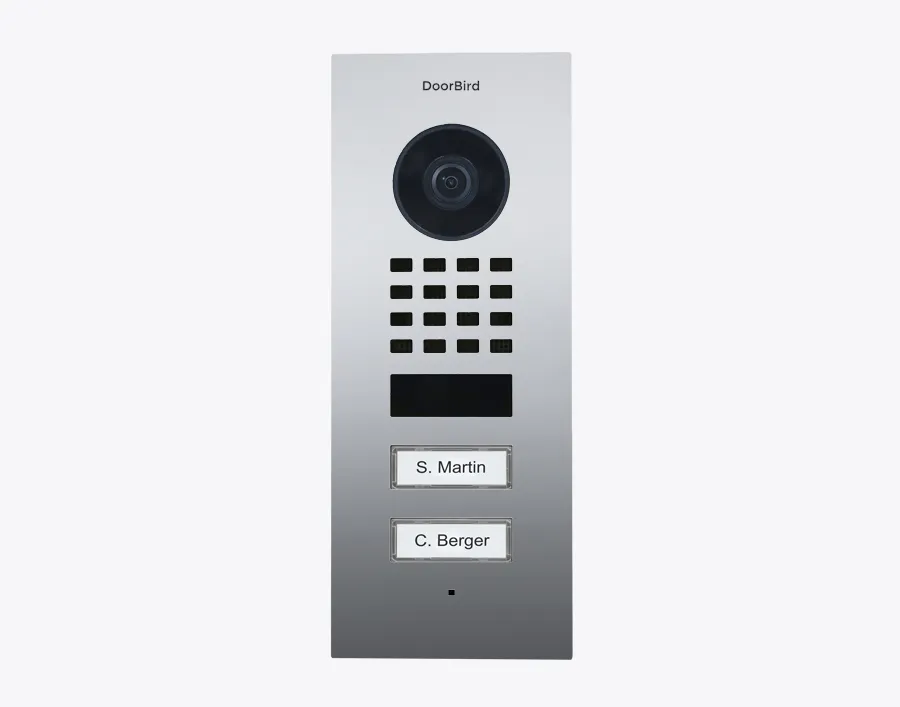 DoorBird IP Intercom Video Door Station D1102V, Flush Mount 2 Button, Stainless Steel Metallic Finish