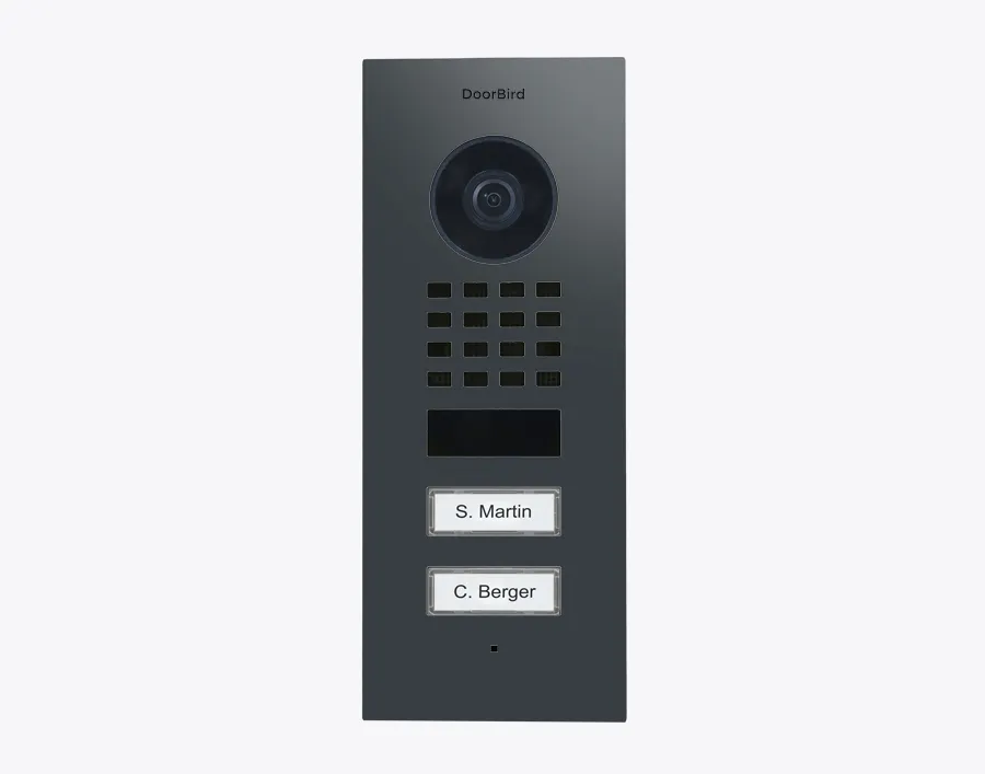 DoorBird IP Intercom Video Door Station D1102V, Flush Mount 2 Button, Stainless Steel Metallic Finish