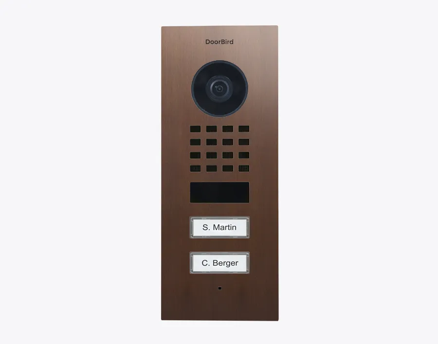 DoorBird IP Intercom Video Door Station D1102V, Flush Mount 2 Button, Stainless Steel Metallic Finish