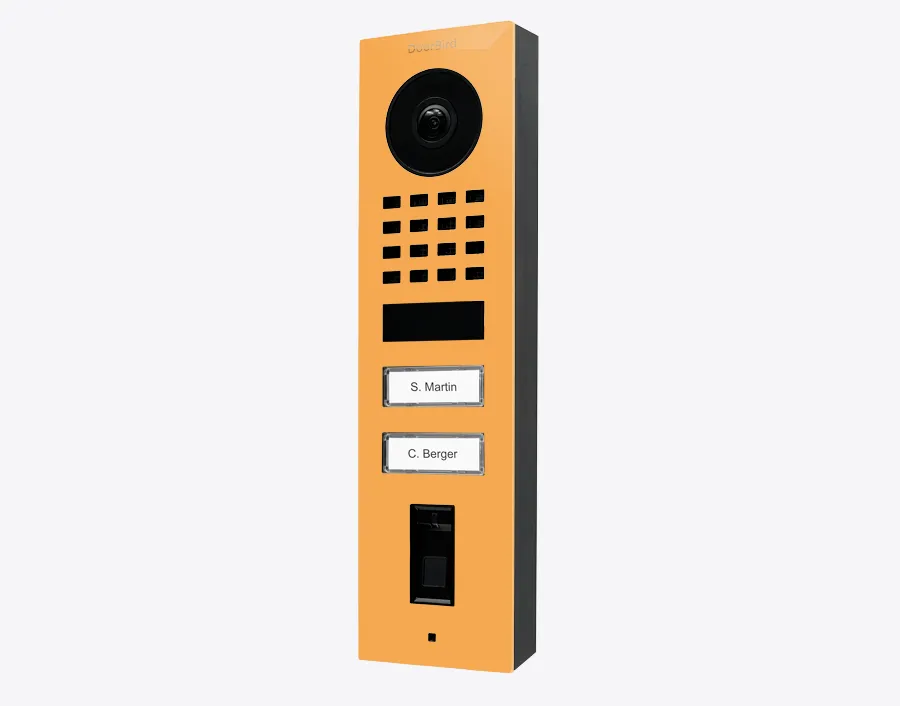 DoorBird IP Intercom Video Door Station Doorbell D1102FV, Surface Mount, 2 Button, Stainless Steel Metallic Finish