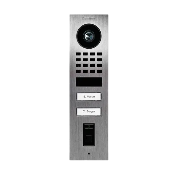 DoorBird IP Intercom Video Door Station Doorbell D1102FV, Surface Mount, 2 Button, Stainless Steel Metallic Finish