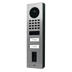 DoorBird IP Intercom Video Door Station Doorbell D1102FV, Surface Mount, 2 Button, Stainless Steel Metallic Finish
