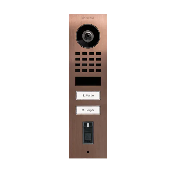DoorBird IP Intercom Video Door Station Doorbell D1102FV, Surface Mount, 2 Button, Stainless Steel Metallic Finish