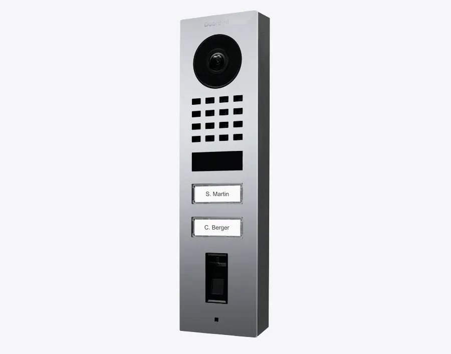 DoorBird IP Intercom Video Door Station Doorbell D1102FV, Surface Mount, 2 Button, Stainless Steel Metallic Finish