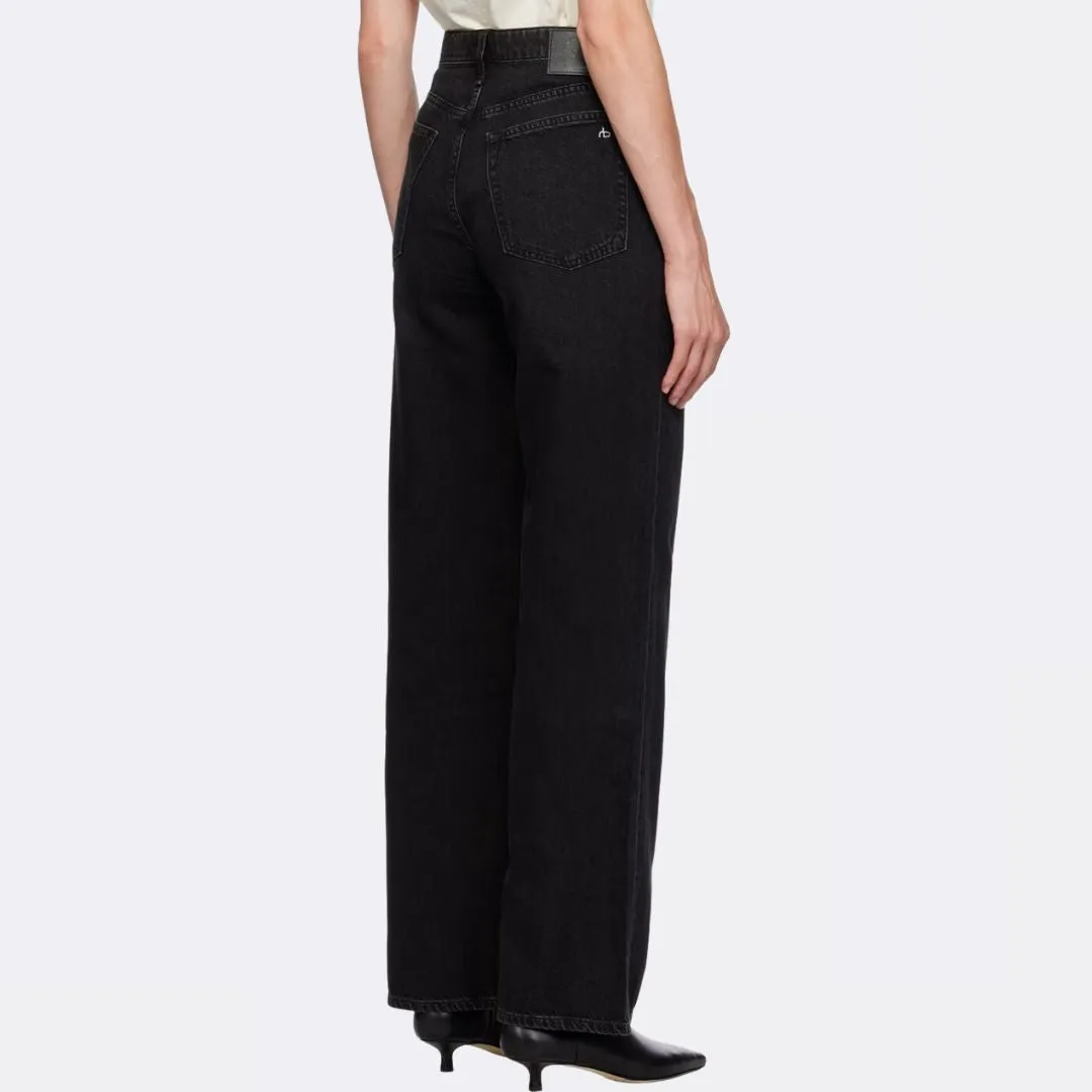 Featherweight Logan Mid-Rise Wide Leg (Jet Black)