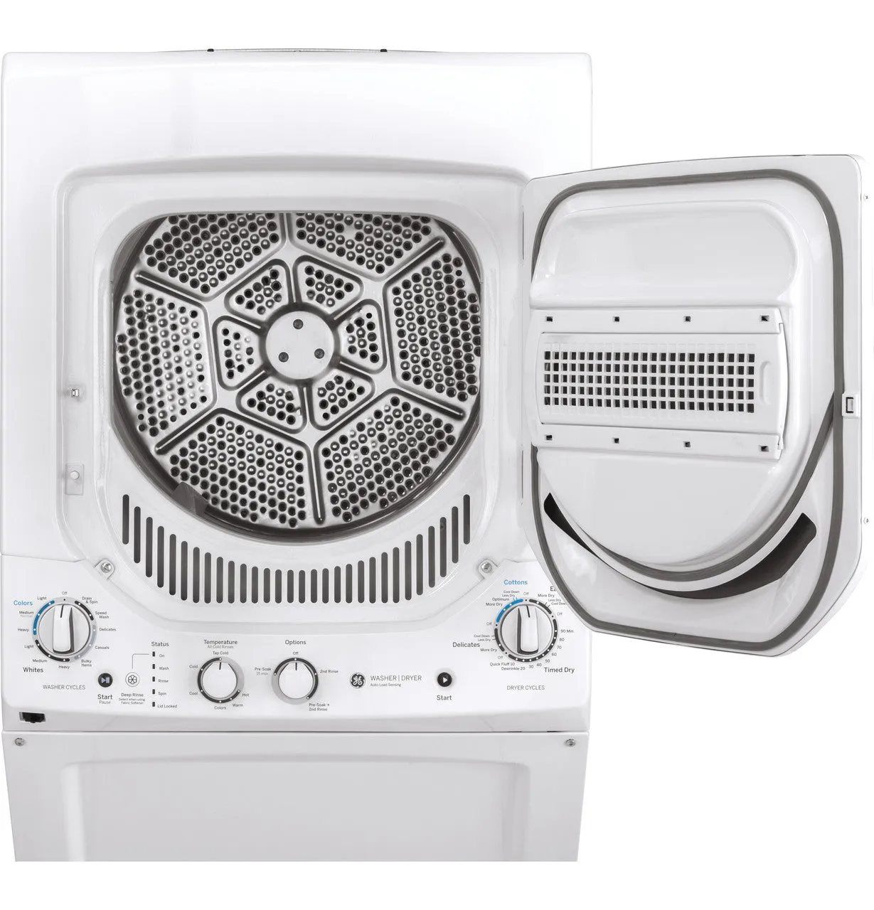 GE Unitized Spacemaker 2.3 cu. ft. Capacity Washer with Stainless Steel Basket and 4.4 cu. ft. Capacity Electric Dryer