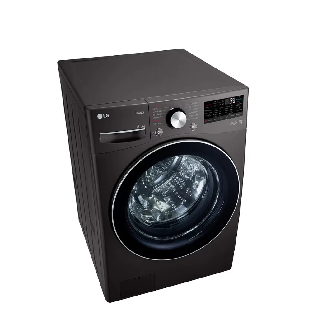 LG 15/8Kg Front Load Washer-Dryer, AI Direct Drive™, Black VCM