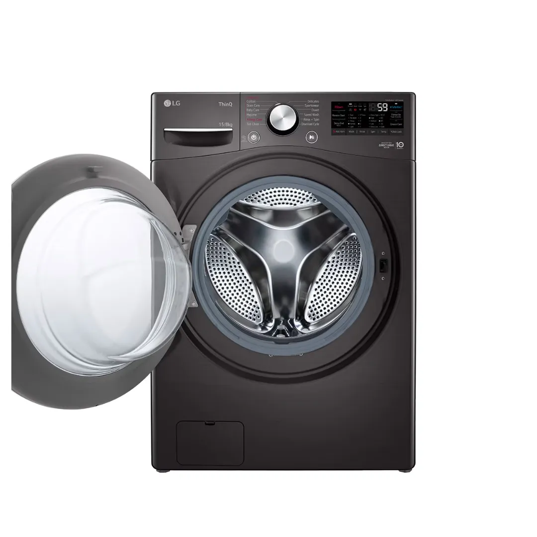 LG 15/8Kg Front Load Washer-Dryer, AI Direct Drive™, Black VCM