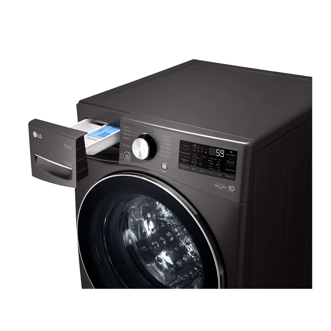LG 15/8Kg Front Load Washer-Dryer, AI Direct Drive™, Black VCM