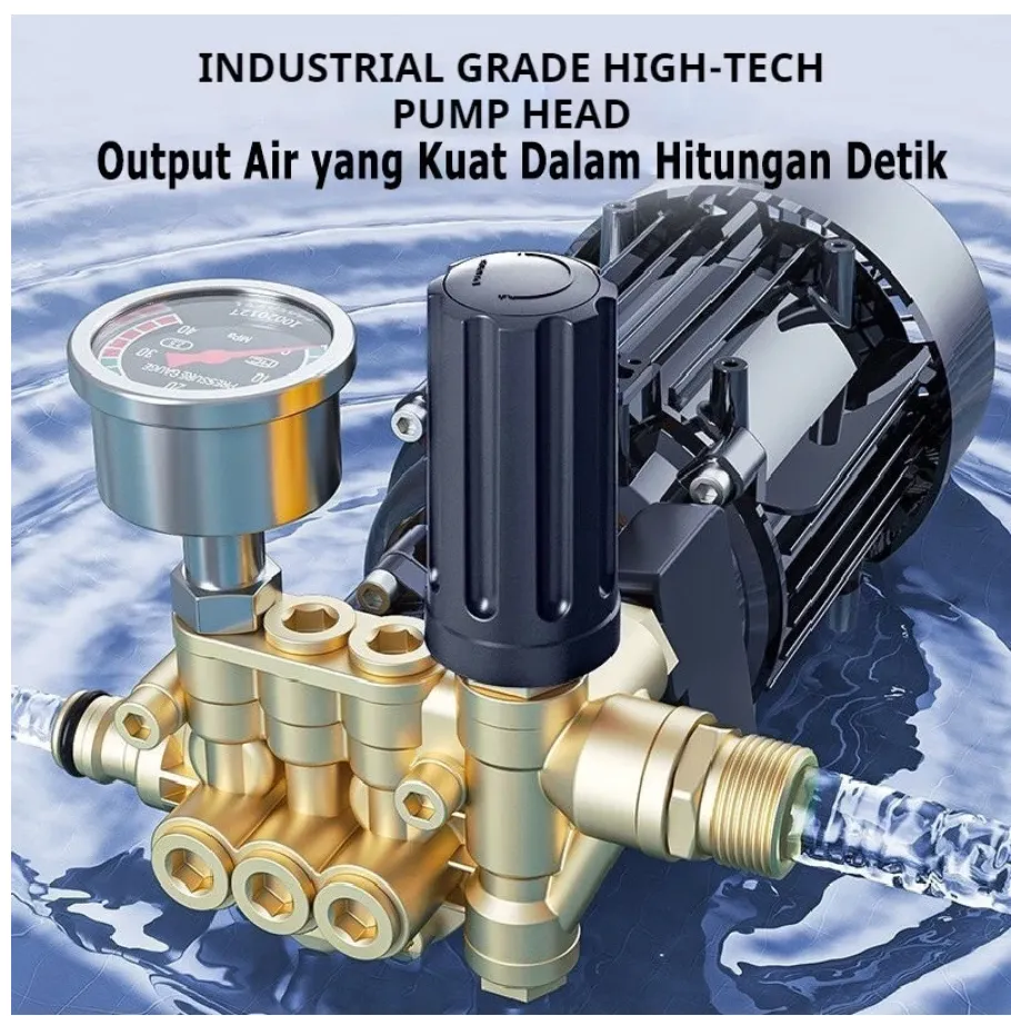 Reaim Jet Cleaner 300Bar 1500W Dengan pengukur tekanan Mesin Steam Pressure Washer Alat Cuci Motor High Pressure Cleaner mesin