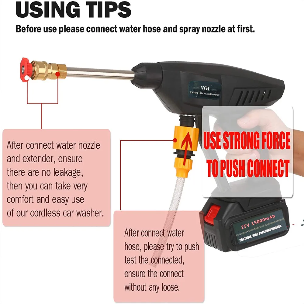 VGI 25V 30Bar Cordless High Pressure Car Washer Cleaner