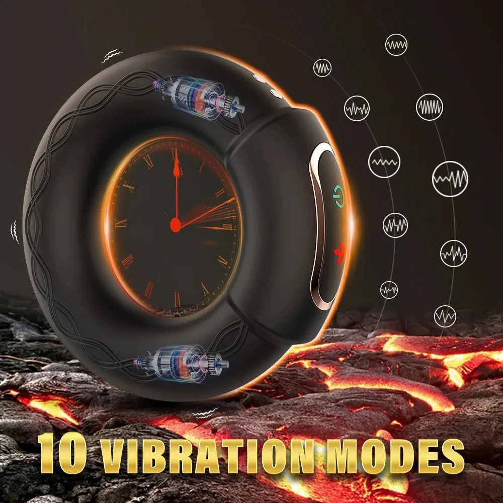 Vibrating Cock Ring Heating Male Masturbator with APP Control